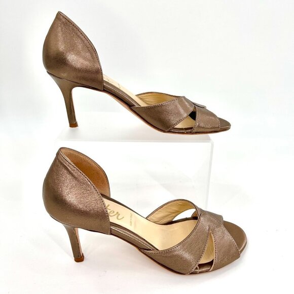 Butter Shoes - GORGEOUS ITALIAN MADE BUTTER METALLIC BRONZE D'ORSAY LEATHER HEELS - 6.5